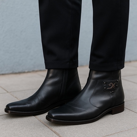 Danessi Men’s Size 10 Black Mexican-made Leather Authentic Ankle Chukka Boots - Picture 1 of 15